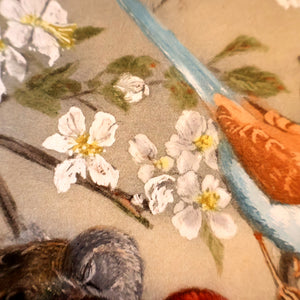 Pretty 1930s ORIGINAL Colour Etching of LIttle Birds on a Branch by Winifred Austen (1876 - 1964).  Pencil Signed