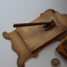 Load image into Gallery viewer, TWO Antique 19th Century MAUCHLINE Ware Pieces. Small Table Top Picture Frame &amp; Matchbook Cover
