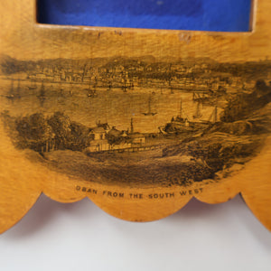 TWO Antique 19th Century MAUCHLINE Ware Pieces. Small Table Top Picture Frame & Matchbook Cover