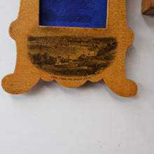 Load image into Gallery viewer, TWO Antique 19th Century MAUCHLINE Ware Pieces. Small Table Top Picture Frame &amp; Matchbook Cover
