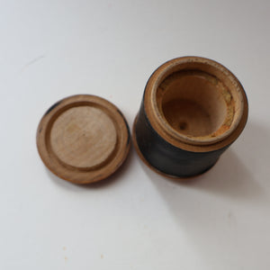 Antique 19th Century MAUCHLINE Ware Box in Shape of a Cotton Reel. CHILLINGHAM WILD CATTLE Image