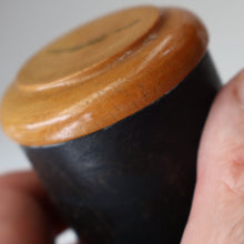 Load image into Gallery viewer, Antique 19th Century MAUCHLINE Ware Box in Shape of a Cotton Reel. CHILLINGHAM WILD CATTLE Image
