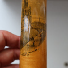 Load image into Gallery viewer, Antique 19th Century MAUCHLINE Ware Cylindrical NEEDLE CASE with image of the Scott Monument, Edinburgh
