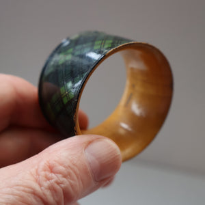 THREE: Antique 19th Century MAUCHLINE Napkin Rings. Two with Jedburgh Images & One Tartanware