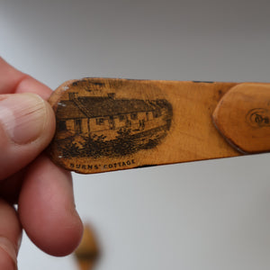 TWO Antique 19th Century MAUCHLINE Ware Pieces. Small Diamond Pin Cushion & Page Marker
