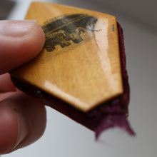 Load image into Gallery viewer, TWO Antique 19th Century MAUCHLINE Ware Pieces. Small Diamond Pin Cushion &amp; Page Marker
