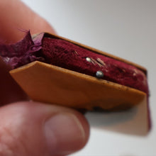 Load image into Gallery viewer, TWO Antique 19th Century MAUCHLINE Ware Pieces. Small Diamond Pin Cushion &amp; Page Marker
