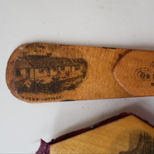 Load image into Gallery viewer, TWO Antique 19th Century MAUCHLINE Ware Pieces. Small Diamond Pin Cushion &amp; Page Marker
