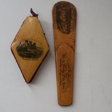 Load image into Gallery viewer, TWO Antique 19th Century MAUCHLINE Ware Pieces. Small Diamond Pin Cushion &amp; Page Marker
