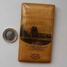 Load image into Gallery viewer, Antique 19th Century Victorian MAUCHLINE Ware Card Case / Carte de Visite Case. Ford Castle. FLODDEN FIELD Ineterest
