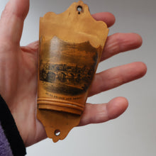 Load image into Gallery viewer, Antique 19th Century Victorian MAUCHLINE Ware Rare Wall Mounting Spill Holder. Kelso Bridge &amp; Abbey

