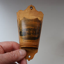 Load image into Gallery viewer, Antique 19th Century Victorian MAUCHLINE Ware Rare Wall Mounting Spill Holder. Kelso Bridge &amp; Abbey
