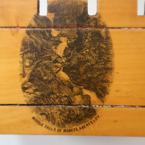 Antique 19th Century MAUCHLINE Ware MONEY BOX or BANK. In the Form of a Castle (with image of the Aberfeldy Waterfall)