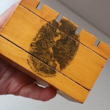 Load image into Gallery viewer, Antique 19th Century MAUCHLINE Ware MONEY BOX or BANK. In the Form of a Castle (with image of the Aberfeldy Waterfall)
