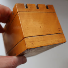 Load image into Gallery viewer, Antique 19th Century MAUCHLINE Ware MONEY BOX or BANK. In the Form of a Castle (with image of the Aberfeldy Waterfall)
