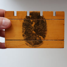 Load image into Gallery viewer, Antique 19th Century MAUCHLINE Ware MONEY BOX or BANK. In the Form of a Castle (with image of the Aberfeldy Waterfall)
