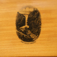 Load image into Gallery viewer, LARGE Antique 19th Century MAUCHLINE Ware Box. View of a Scottish Waterfall on the Lid
