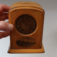 Load image into Gallery viewer, Antique 19th Century MAUCHLINE Ware MONEY BOX or BANK. In the form of a little clock
