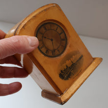 Load image into Gallery viewer, Antique 19th Century MAUCHLINE Ware MONEY BOX or BANK. In the form of a little clock
