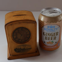Load image into Gallery viewer, Antique 19th Century MAUCHLINE Ware MONEY BOX or BANK. In the form of a little clock
