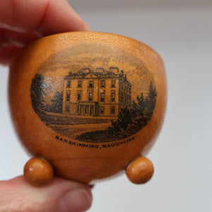 Antique 19th Century MAUCHLINE Ware Rare Pin Cushion (with applied feet)
