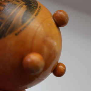 Antique 19th Century MAUCHLINE Ware Rare Pin Cushion (with applied feet)