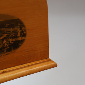 Antique 19th Century Victorian MAUCHLINE Large Table Standing Letter Rack. ROTHESAY FROM CHAPEL HILL