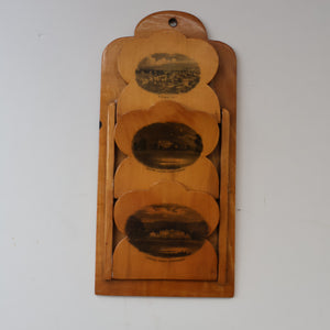 Antique 19th Century Victorian MAUCHLINE Ware Rarer Wall Mounting Letter Rack. Comrie and Strathearn Images
