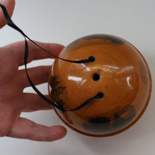Load image into Gallery viewer, Antique 19th Century MAUCHLINE Ware String Box or Ball (with applied feet). ROBERT BURNS Interest
