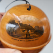 Load image into Gallery viewer, Antique 19th Century MAUCHLINE Ware String Box or Ball (with applied feet). ROBERT BURNS Interest
