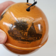 Load image into Gallery viewer, Antique 19th Century MAUCHLINE Ware String Box or Ball (with applied feet). ROBERT BURNS Interest
