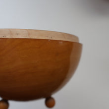 Load image into Gallery viewer, Antique 19th Century MAUCHLINE Ware String Box or Ball (with applied feet). ROBERT BURNS Interest
