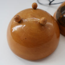 Load image into Gallery viewer, Antique 19th Century MAUCHLINE Ware String Box or Ball (with applied feet). ROBERT BURNS Interest
