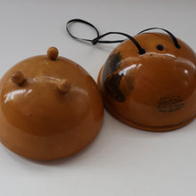 Load image into Gallery viewer, Antique 19th Century MAUCHLINE Ware String Box or Ball (with applied feet). ROBERT BURNS Interest
