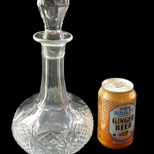 EDINBURGH CRYSTAL. Vintage 1950s Genie Bottle Shape Whisky Decanter 12 inches