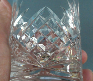Vintage Edinburgh Crystal Pair of Large Old Fashioned Tumblers. Height: 3 1/2 inches