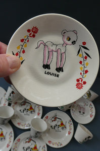 Vintage 1940s / Early 1950s MUFFIN THE MULE Chad Valley Nursery Miniature Teaset