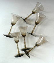 Load image into Gallery viewer, 1920s SWEDISH GLASS. Stylish Matching Set of Liqueur Glasses. ORREFORS (Sandvik) &quot;Astrid&quot; Designed by Simon Gate
