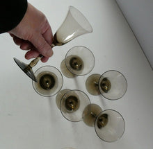 Load image into Gallery viewer, Set of Six Old Hand Blown Liqueur Glass. Possibly Powell for Whitefriars
