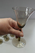 Load image into Gallery viewer, Set of Six Old Hand Blown Liqueur Glass. Possibly Powell for Whitefriars
