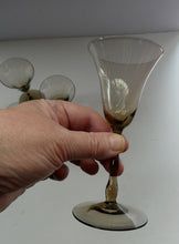 Load image into Gallery viewer, Set of Six Old Hand Blown Liqueur Glass. Possibly Powell for Whitefriars
