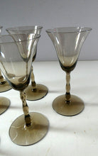 Load image into Gallery viewer, Set of Six Old Hand Blown Liqueur Glass. Possibly Powell for Whitefriars
