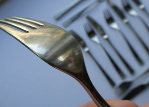 Vintage 1970s Stainless Steel SPANISH Cutlery by Ribera. Six Large Forks and Knives