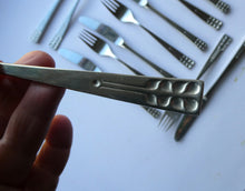 Load image into Gallery viewer, Vintage 1970s Stainless Steel SPANISH Cutlery by Ribera. Six Large Forks and Knifes
