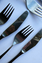Load image into Gallery viewer, Vintage 1970s Stainless Steel SPANISH Cutlery by Ribera. Six Large Forks and Knifes
