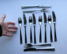 Load image into Gallery viewer, Vintage 1970s Stainless Steel SPANISH Cutlery by Ribera. Six Large Forks and Knifes
