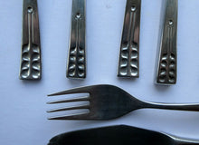 Load image into Gallery viewer, Vintage 1970s Stainless Steel SPANISH Cutlery by Ribera. Six Large Forks and Knives
