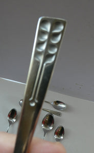 Vintage 1970s Stainless Steel SPANISH Cutlery by Ribera. Eight Dessert Spoons and One Large Serving Spoon Media 1 of 12