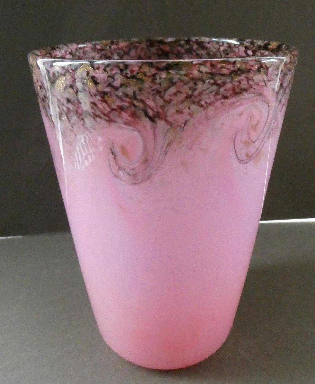 1930s Pink MONART Glass Vase. OE VIII Shape