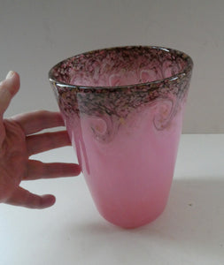 1930s Pink MONART Glass Vase. OE VIII Shape